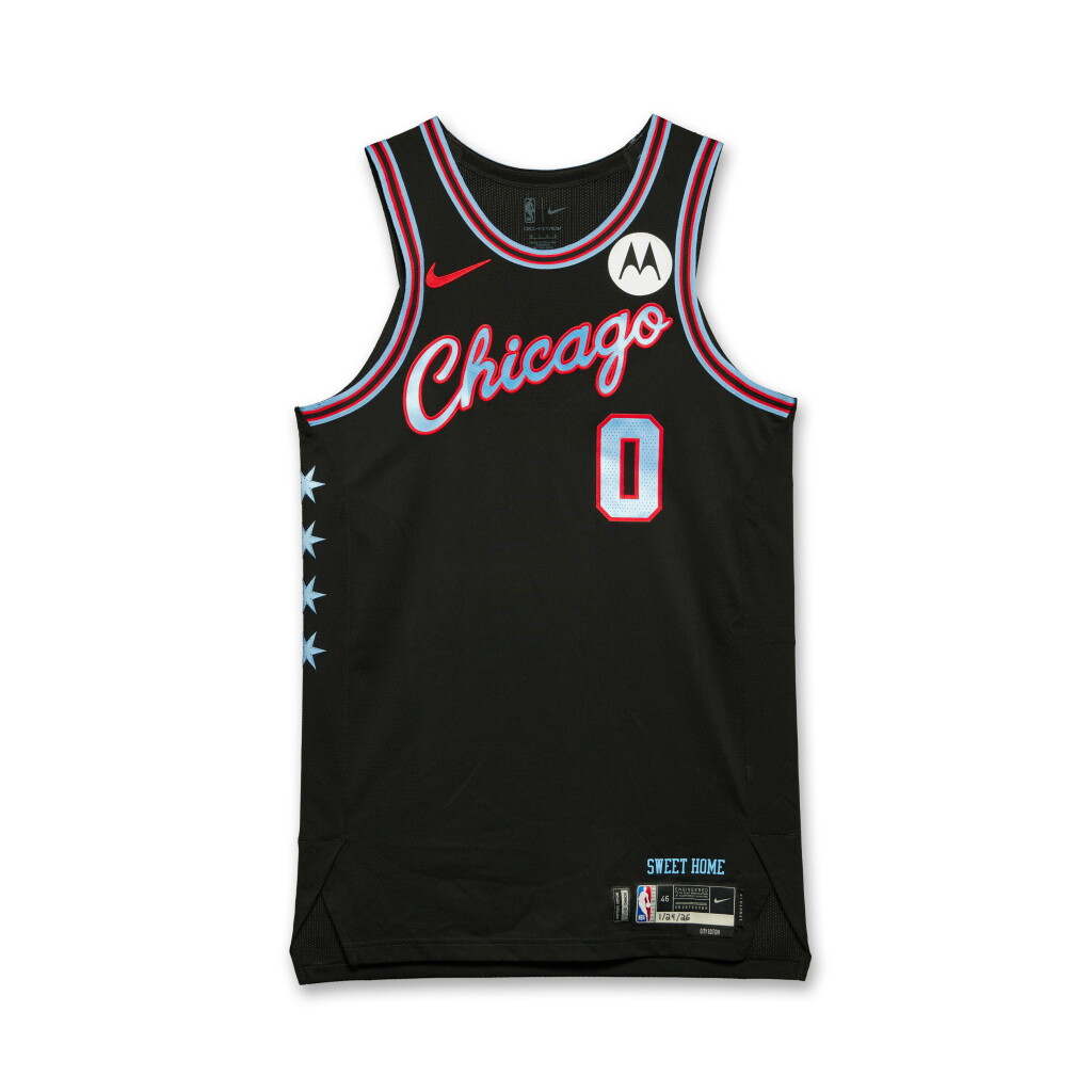 View full screen - View 1 of Lot 71. Coby White Chicago Bulls 2025-2026 Game Worn City Edition Jersey.