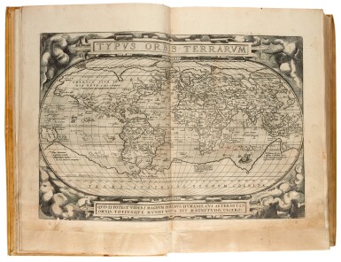 View full screen - View 1 of Lot 52. ORTELIUS | Theatrum orbis terrarum, 1584, 3 parts in one .