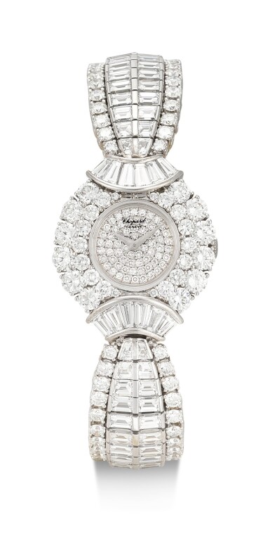 View full screen - View 1 of Lot 1020. RARE AND POSSIBLY UNIQUE MANUALLY-WOUND DIAMOND WRISTWATCH, CHOPARD 罕有並可能獨一無二手動上鏈鑽石腕錶, 蕭邦 (Chopard) .