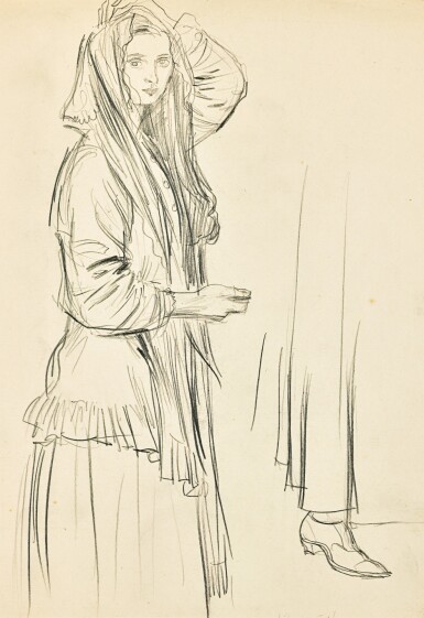 View full screen - View 1 of Lot 450. Dorelia in a Headscarf.