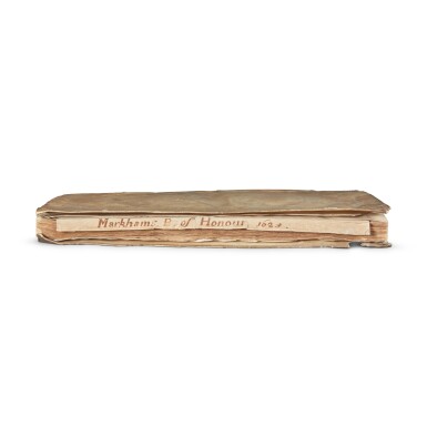 View full screen - View 1 of Lot 1761. Markham, The booke of honour, London, 1625, contemporary limp vellum with a fore-edge title flap.
