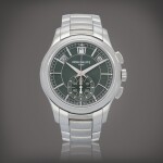 Reference 5905/1A-001 Montre bracelet chronographe flyback en acier avec quantième annuel | Stainless steel flyback chronograph wristwatch with annual calendar and bracelet Vers 2021 | Circa 2021