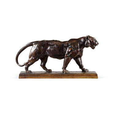 View full screen - View 1 of Lot 10. Walking Tiger (on plinth) | Tigre qui marche (sur plinthe), vers 1844.
