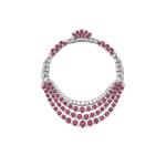 Attractive ruby and diamond necklace