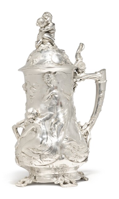 View full screen - View 1 of Lot 340. An Art Nouveau Silver-Plated Jug, Possibly Belgian, Circa 1900.