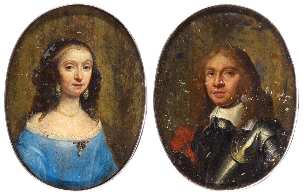 View full screen - View 1 of Lot 65. A pair of portraits of a lady and gentleman.