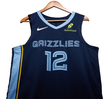 View full screen - View 1 of Lot 112. Ja Morant Memphis Grizzlies 2024-2025 Game Worn Icon Edition Jersey | Double-Double.