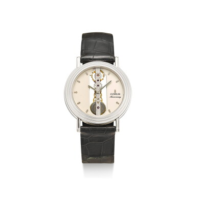 View full screen - View 1 of Lot 8111. CORUM | ANNIVERSARY | A LIMITED EDITION STAINLESS STEEL WRISTWATCH MADE TO COMMEMORATE THE 40TH ANNIVERSARY OF CORUM, CIRCA 1995 | 昆侖 | Anniversary 限量版精鋼腕錶,為慶祝昆侖40週年而製,約1995年製.