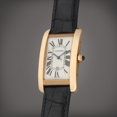 View full screen - View 1 of Lot 86. Tank Américaine 'Jumbo', reference 2505 | A pink gold wristwatch with date | Circa 2015.