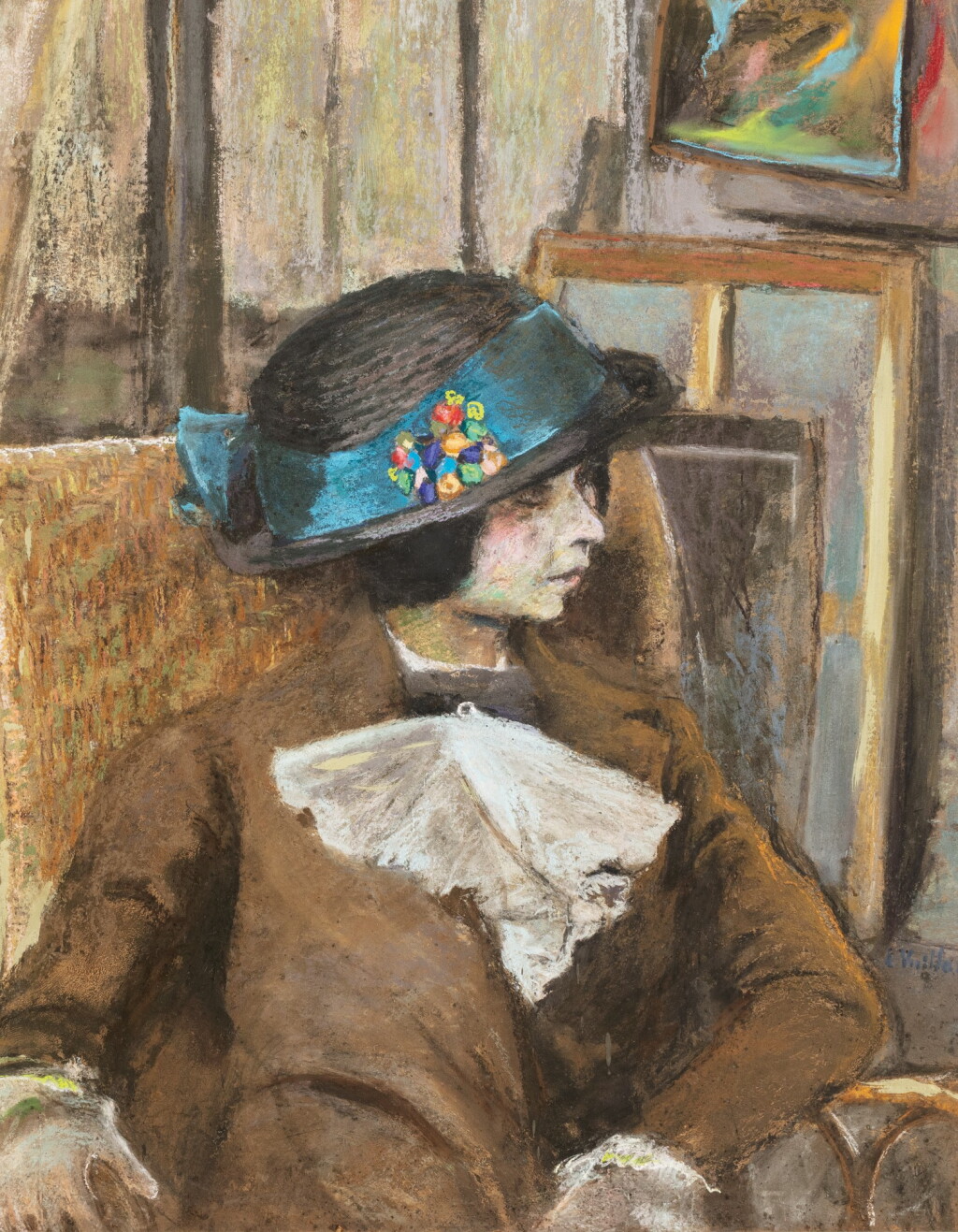 View full screen - View 1 of Lot 50. EDOUARD VUILLARD | LE PETIT MODÈLE AU CHAPEAU BULGARE .