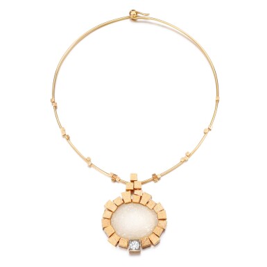 View full screen - View 1 of Lot 33. Quartz and diamond necklace, 2010.