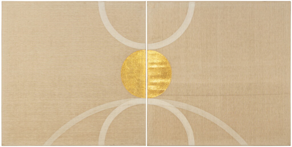 View full screen - View 1 of Lot 14. Gold Painting 3, 4.