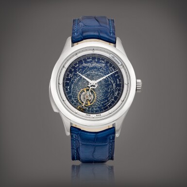 View full screen - View 1 of Lot 2203. Master Grande Tradition Grande Complication, Reference Q5023580 | A limited edition white gold minute repeating flying tourbillon wristwatch with month, sky chart and sidereal time, Circa 2015 | 積家 | MASTER GRANDE TRADITION GRANDE COMPLICATION 型號Q5023580 | 限量版白金三問飛行陀飛輪腕錶,備月份、星空圖及恆星時顯示,約2015年製.