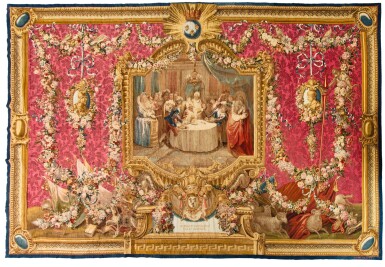 View full screen - View 1 of Lot 49. A Royal Louis XV Literary Tapestry, from The Story of Don Quichotte, Gobelins manufactory, under direction of Michel Audran (1701-1771).
