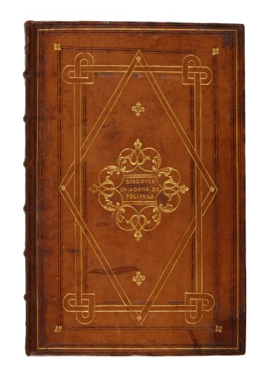 View full screen - View 1 of Lot 90. Francesco Colonna, Hypnerotomachie, Paris, 1546, Parisian calf by Wotton Binder C for Marcus Fugger.