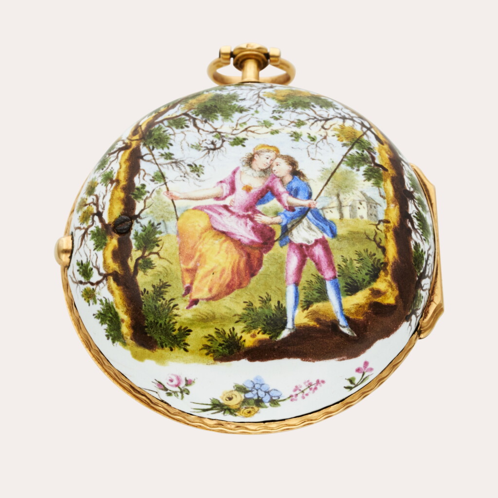 View full screen - View 1 of Lot 400. A yellow gold and enamel verge watch, Circa late 1770.