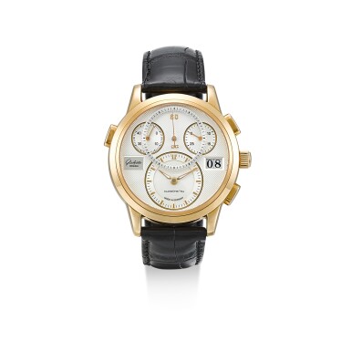 View full screen - View 1 of Lot 8251. GLASHÜTTE | PANOMATIC CHRONO, REFERENCE W19501010104 A PINK GOLD CHRONOGRAPH WRISTWATCH WITH DATE, CIRCA 2005.