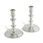 A pair of Queen Anne silver candlesticks, Pierre Harache, London, probably 1710