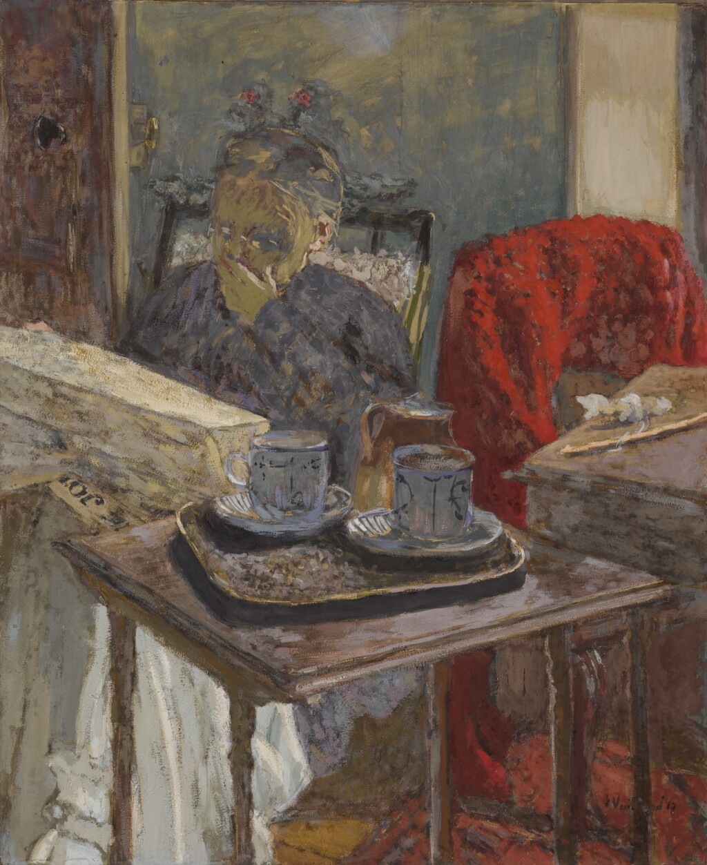 View full screen - View 1 of Lot 129. ÉDOUARD VUILLARD | MADAME VUILLARD LISANT LE JOURNAL .