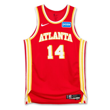 View full screen - View 1 of Lot 31. Asa Newell Atlanta Hawks 2025-2026 Game Worn Icon Edition Jersey .