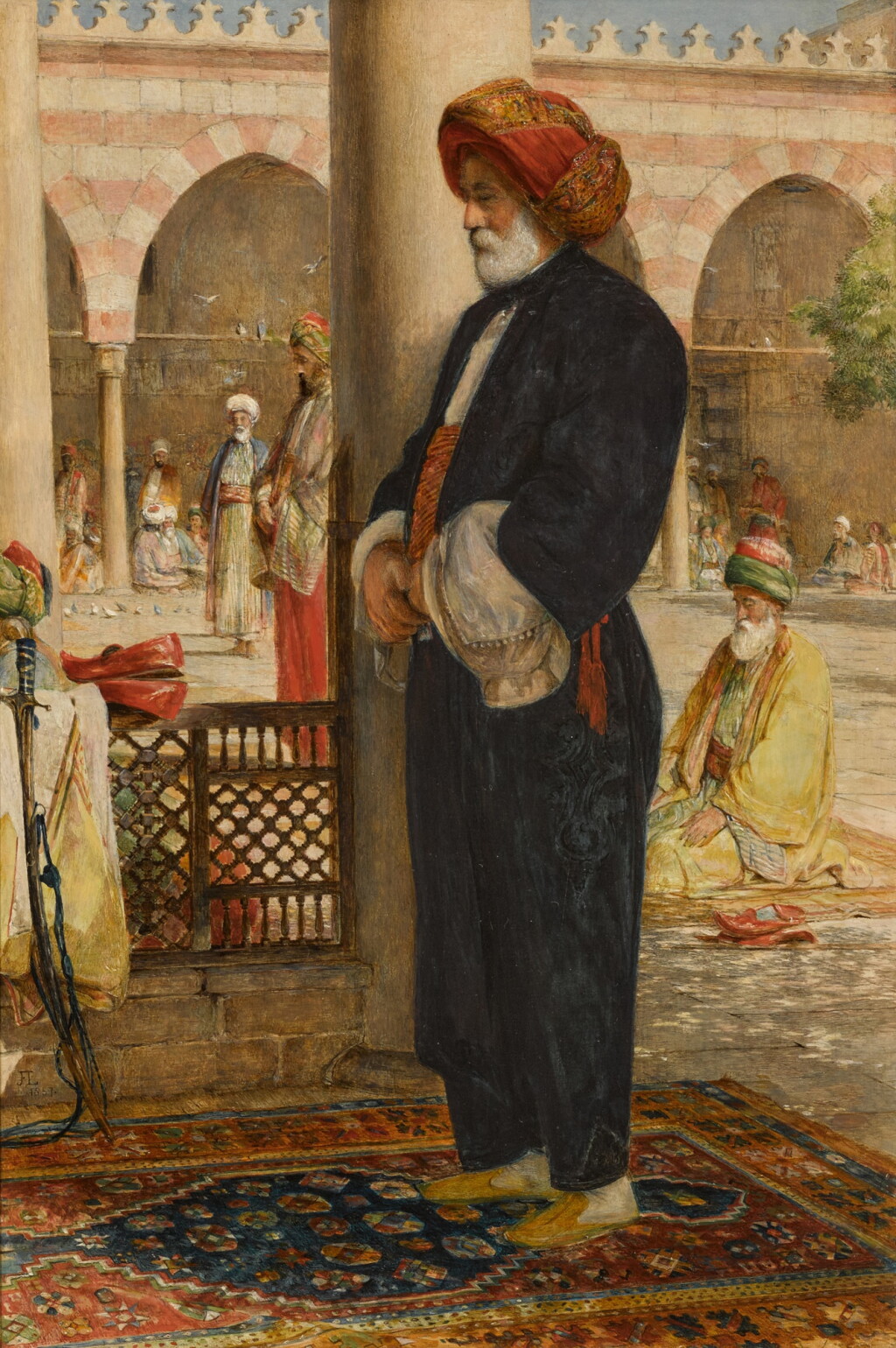 View full screen - View 1 of Lot 33. Interior of a Mosque at Cairo, Afternoon Prayer (The 'Asr) .