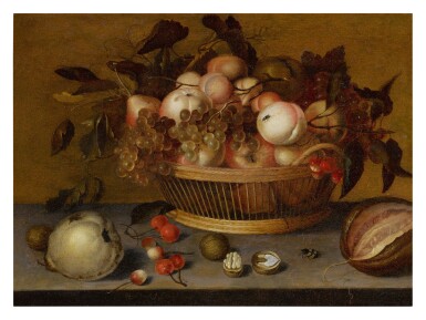View full screen - View 1 of Lot 24. Still Life of a basket of fruit.