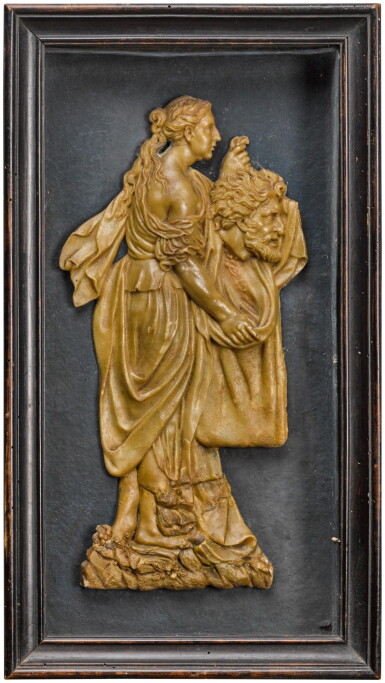 View full screen - View 1 of Lot 99. Relief with Queen Christina of Sweden as Judith with the Head of Holofernes.