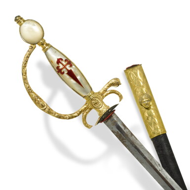 View full screen - View 1 of Lot 156. A Spanish sword for a member of the Order of Santiago, circa 1880.
