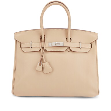 View full screen - View 1 of Lot 665. Beige Swift Birkin 35 Palladium Hardware, 2010.