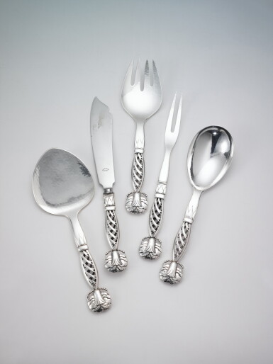 View full screen - View 1 of Lot 23. Set of Five Serving Utensils, Model No. 83.