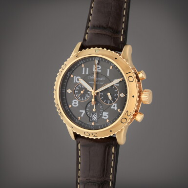 View full screen - View 1 of Lot 638. Reference 3810 Type XXI | A pink gold automatic flyback chronograph wristwatch date, Circa 2015.