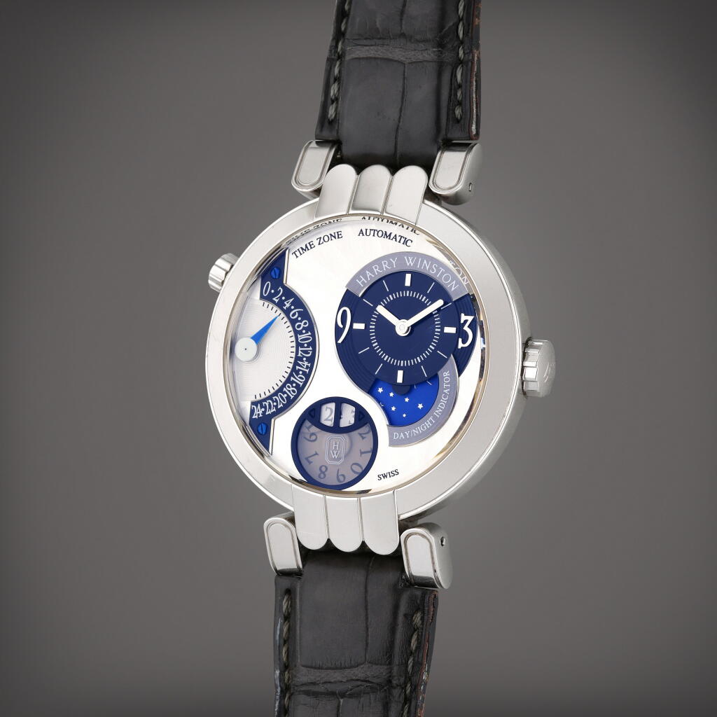 View full screen - View 1 of Lot 58. Reference 200MATZ41W Excenter Time Zone | A white gold automatic dual time wristwatch with date and Day/Night indication, Circa 2011.