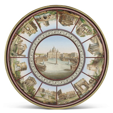 View full screen - View 1 of Lot 126. An Italian micromosaic circular table top, Rome, first quarter 19th century, possibly by Michelangelo Barberi (1787-1867).