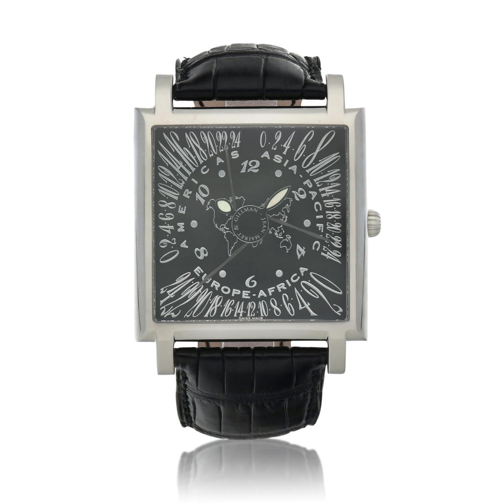 View full screen - View 1 of Lot 65. Continentes Stainless steel multi time zone wristwatch Circa 2005.