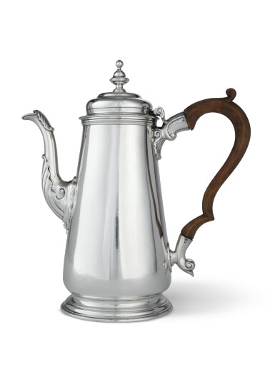View full screen - View 1 of Lot 403. An American Silver Coffee Pot, Samuel Casey, South Kingstown, RI, circa 1755-60.
