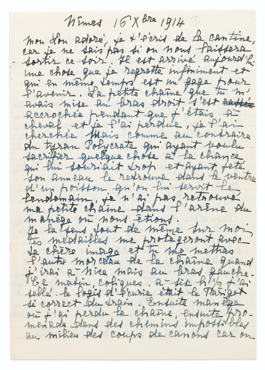 View full screen - View 1 of Lot 202. Louise de Coligny. Lettre à l'éditeur Cailler et copies de 4 lettres d'Apollinaire.