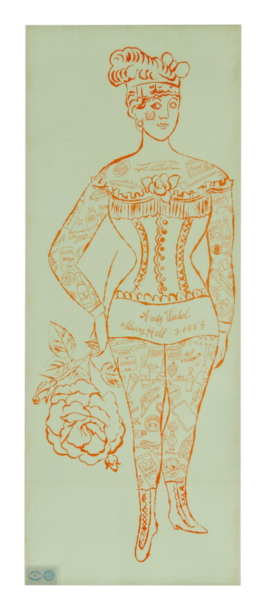 View full screen - View 1 of Lot 85. ANDY WARHOL | TATTOOED WOMAN HOLDING ROSE (NOT IN FELDMAN & SCHELLMANN).