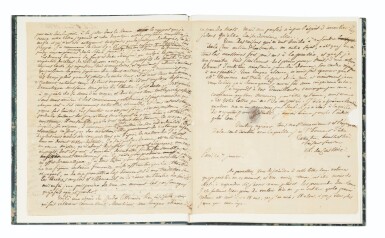 View full screen - View 1 of Lot 175. 3 lettres a.s. à Stendhal. Avec : 1 lettre à Mme Gay + un Billet a.s. de Stendhal..
