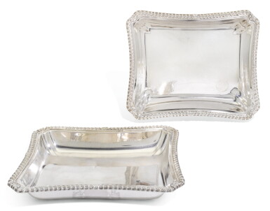 View full screen - View 1 of Lot 144. A PAIR OF GEORGE IV SILVER VEGETABLE DISHES, PHILLIP RUNDELL, LONDON, 1820.