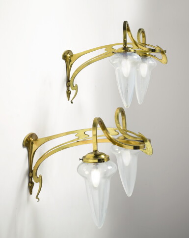 View full screen - View 1 of Lot 228. ATTRIBUTED TO HENRY VAN DER VELDE | PAIR OF SCONCES.