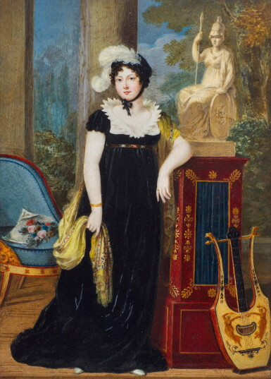View full screen - View 1 of Lot 58. Portrait of a lady, traditionally identified as Princess Henriette of Nassau-Weiburg (1780–1857) .