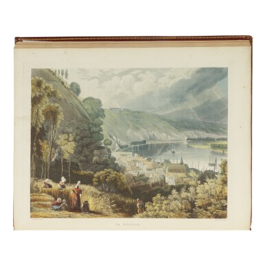 View full screen - View 1 of Lot 225. SAUVAN, JEAN-BAPTISTE BALTHAZAR | Picturesque Tour of the Seine from Paris to the Sea. London: R. Ackermann, 1821 .