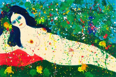 View full screen - View 1 of Lot 220. Walasse Ting 丁雄泉 | Do you like spring 你喜歡春天嗎.