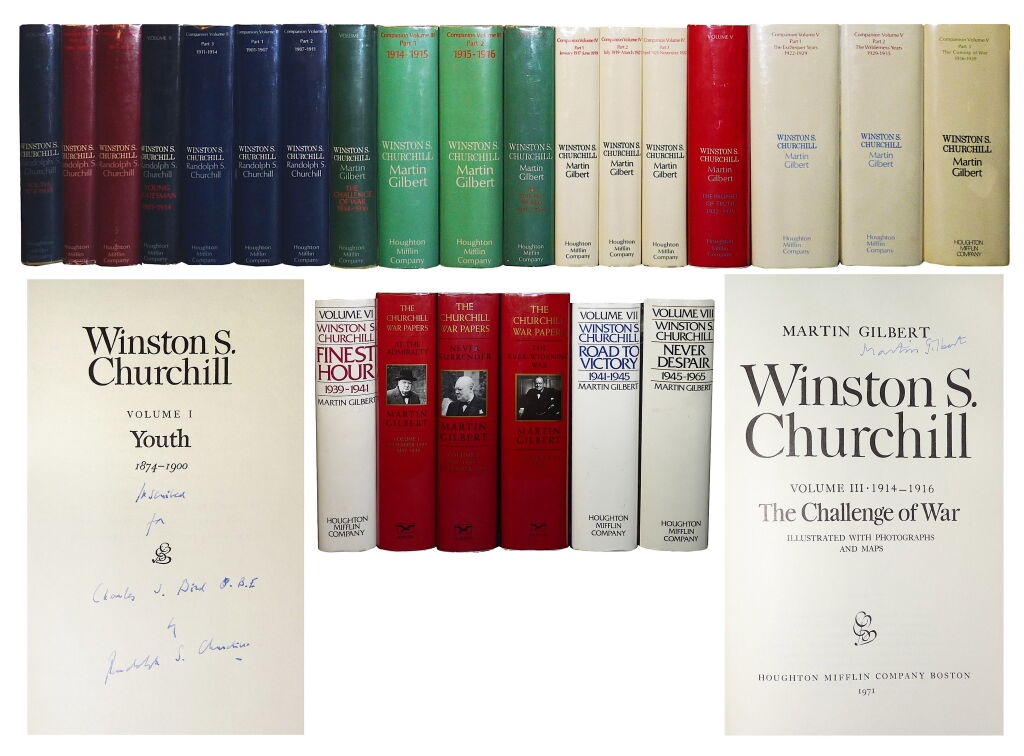 View full screen - View 1 of Lot 88. Randolph S. Churchill and Martin Gilbert | The Official Biography. Boston: Houghton Mifflin Company, 1966-2000  .