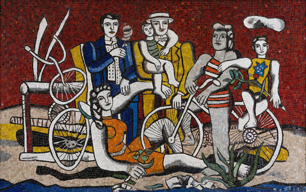 View full screen - View 1 of Lot 453. Les loisirs sur fond rouge.