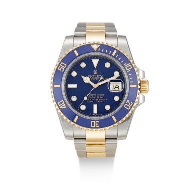 View full screen - View 1 of Lot 128. ROLEX | SUBMARINER, REFERENCE 116613, A STAINLESS STEEL, YELLOW GOLD AND DIAMOND-SET WRISTWATCH WITH DATE AND BRACELET, CIRCA 2016.