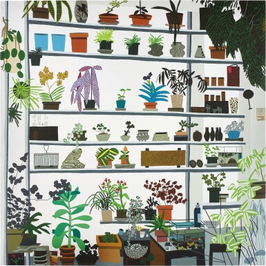 View full screen - View 1 of Lot 1092. JONAS WOOD 喬納斯·伍德 | LARGE SHELF STILL LIFE 大架子上的靜物.