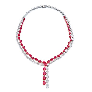 View full screen - View 1 of Lot 228. Ruby and Diamond Necklace | Michael Youssoufian | 紅寶石 配 鑽石 項鏈.