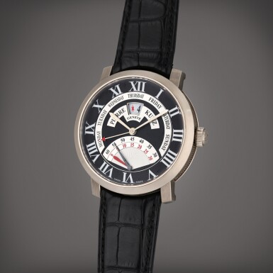 View full screen - View 1 of Lot 68. Reference G 009 GD | A white gold automatic wristwatch with day, date, and bi-retrograde seconds, Circa 2008.