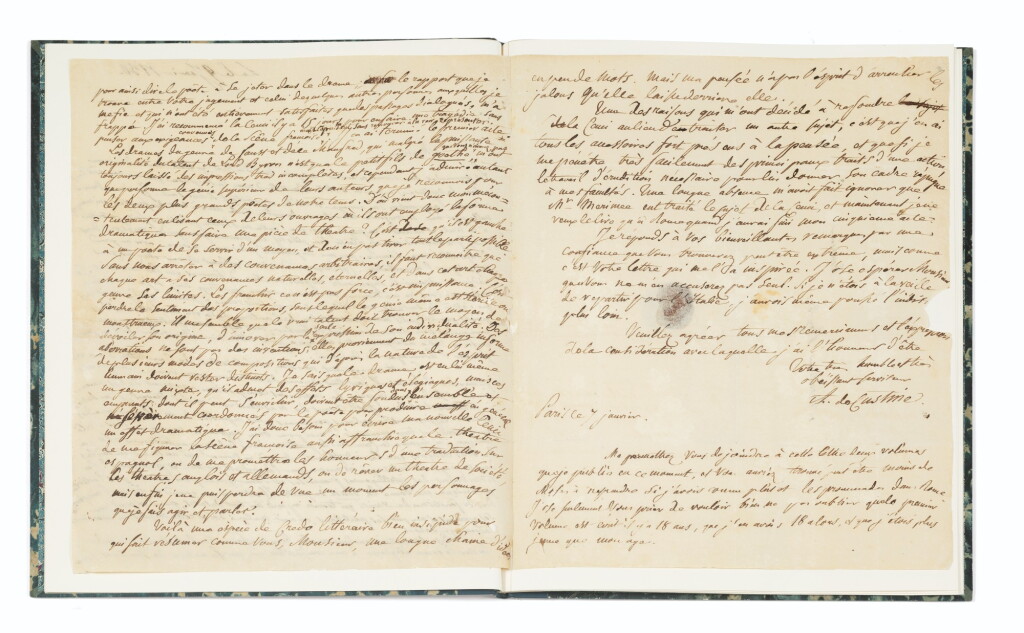View full screen - View 1 of Lot 175. 3 lettres a.s. à Stendhal. Avec : 1 lettre à Mme Gay + un Billet a.s. de Stendhal..